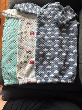 NWOT- Hudson Baby Quilted Baby Sleep Sacks - Cloud, Farm & Mint Prints (3 Pack)